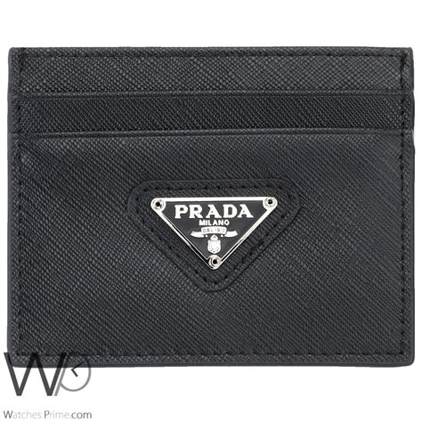 prada credit card holder price|Prada wallet card holder.